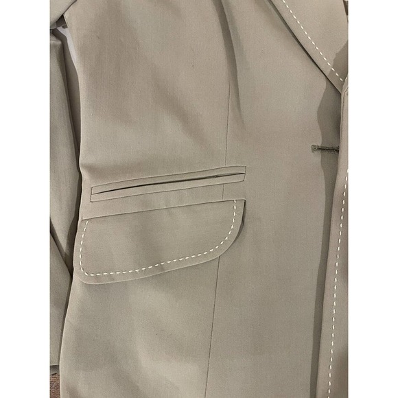 CABI Tan Single Button Collared Career Classic Boss Babe Blazer Jacket Women 8 - Picture 11 of 14